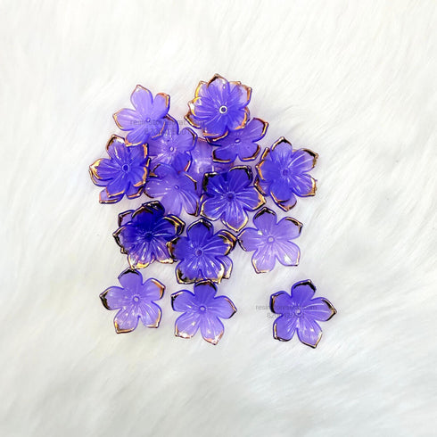 Dark Purple Acrylic flower with golden border
